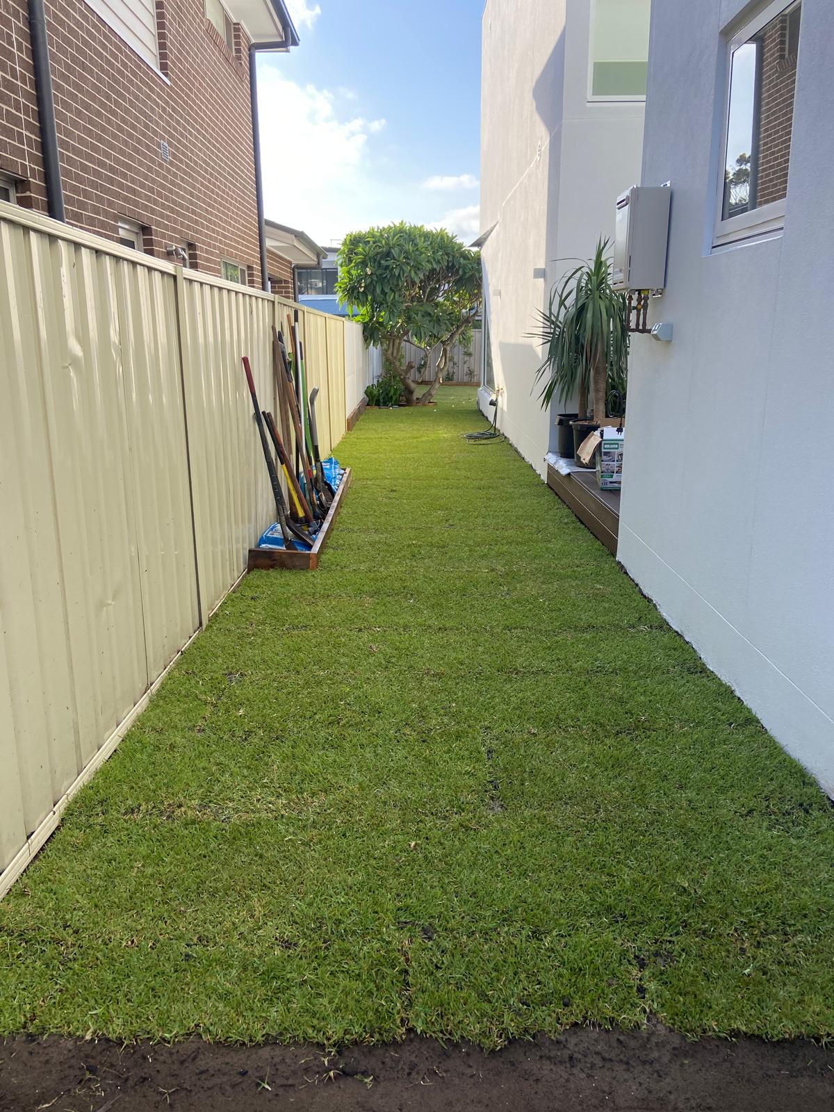 After lawn installation